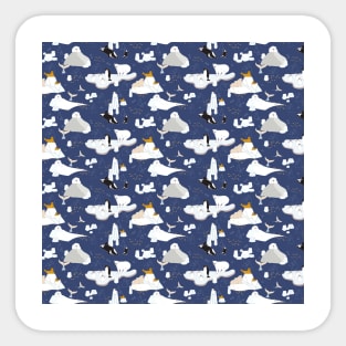 Arctic animals floating on icebergs Sticker